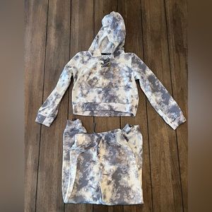 Cropped hoodie with sweatpant set girls 7/8